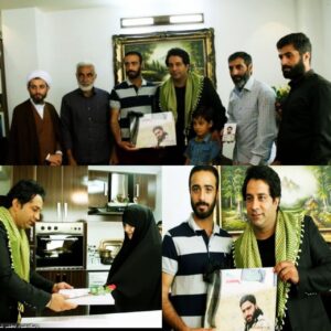دیدار مرحوم امیدجهان با خانواده شهید مدافع حرم رضا حاجی زاده از آمل